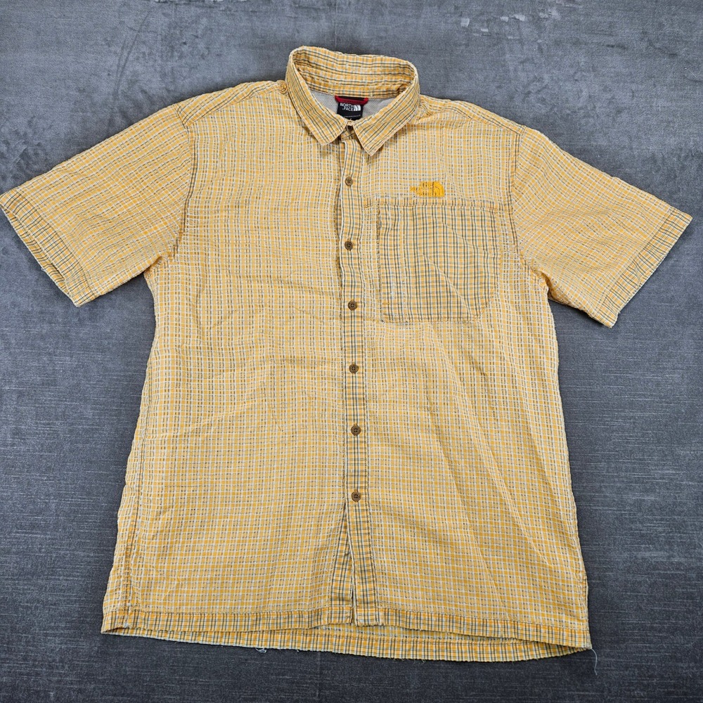The North Face Shirt Plaid Button Up Short Sleeve Outdoor Vintage Mens Size M